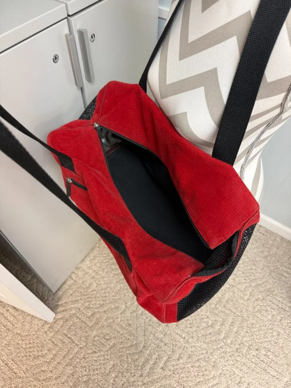 Kate Spade Red Corduroy Dog Carrier